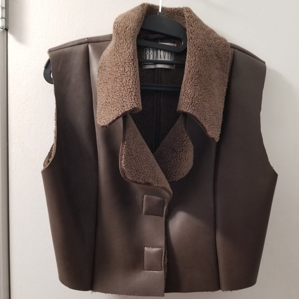 Fighter pilot vest BB Dakota faux She interior and faux leather exterior Snap